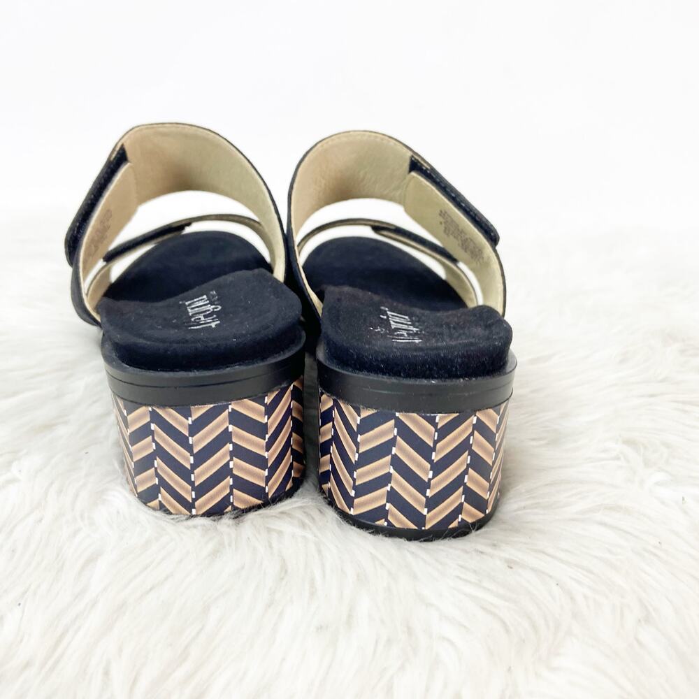 NWOB Alegria by PG Lite EU 39 Women's Navy Tia Leather Comfort Block Heel Sandal - Picture 5 of 13